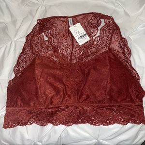 NWT Zenana Rust Lace Bralette - 3X